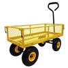 Anybear Heavy Duty Metal Garden Cart Steel Mesh Yellow 300lbs Garden Cart - 3 of 4