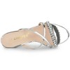Allegra K Women's Crisscross Strap Rhinestone Block Heel Slide Sandals - 4 of 4