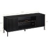 Jojoka TV Stand for 55/65 inch TV, Rustic Modern Industrial Television Stand Mid Century Modern TV Console,Black - 2 of 4