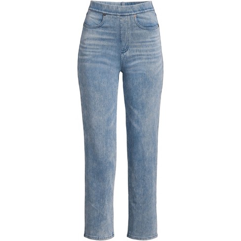 Lands' End Women's Starfish High Rise Knit Denim Straight Crop Jeans -  Small - Light Brook : Target