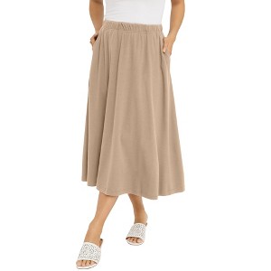 Jessica London Soft Ease Midi Skirt - 1 of 4