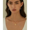 14K Gold Plated Birthstone Necklace, Emerald CZ & Birth Flower Pendant, Dainty Birthday Jewelry Gift for Women - 4 of 4