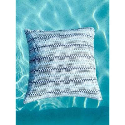 Summer Twist Blue 20x20 Indoor Outdoor Woven Pillow