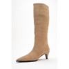 Siora - Beige Suede Genuine Leather Short Heel Boot (Women) | Forever & Always Shoes - 4 of 4