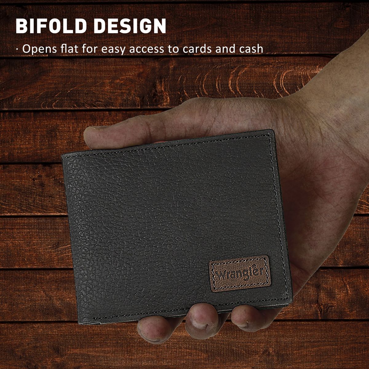 Wrangler Slim Casual RFID Genuine Leather Bifold Wallet for Mens Dads - thumbnail 5
