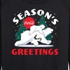 Women's - Coca-Cola - Seasons Greetings Polar Bears Lightweight French Terry Wide Neck Long Sleeve Graphic Shirt - 2 of 4