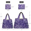 Wrapables Large & Small Foldable Nylon Reusable Shopping Grocery Bags (Set of 2), Doodle Art - 2 of 4