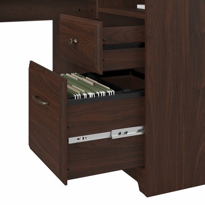 Modern Walnut L-Shaped Desk with Hutch and USB Hub