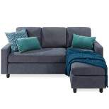 Best Choice Products Upholstered Sectional Sofa Couch w/ Chaise Lounge, 3-Seat Design, Ottoman Bench