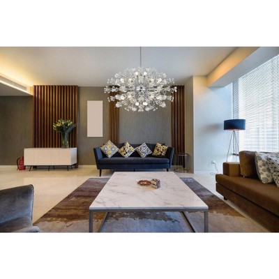 Vera 24-Light Chrome Crystal Starburst Pendant