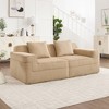2-Seat Corduroy Modular Boneless Loveseat Sofa Couch with Throw Pillows and No Assembly Needed - 3 of 4