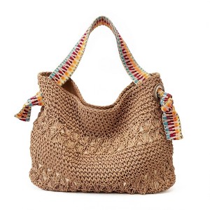 おさる　y.a.r.n. original shoulder bag Alilang Crochet Shoulder Bag with Woven Strap Textured Knit Hobo