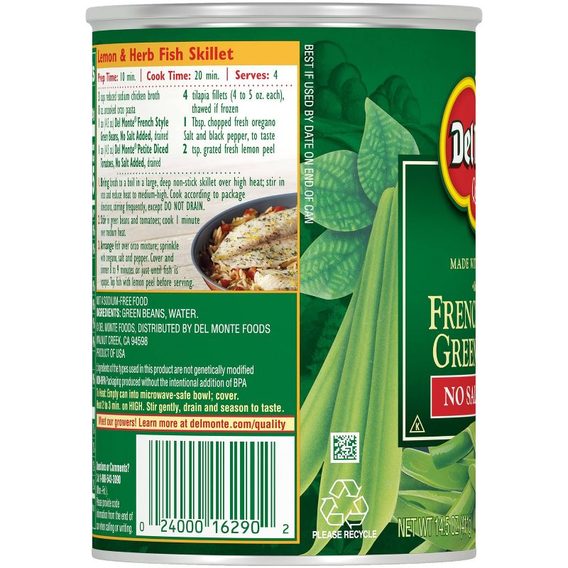 Del Monte No Salt Added French Style Green Beans - 14.5oz, 5 of 7