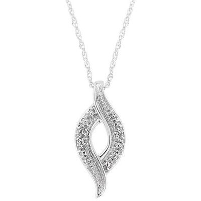 Haus of Brilliance Silver 1/25 cttw Round Cut Diamond Fashion Pendant Necklace