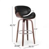 Lyngins Mid-Century Modern Counter Height Bar Stool Set of 2 – Bent Beech Wood Frame, 360° Swivel Bar Stools, Upholstered Counter Stools - 3 of 4