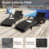 DOMETOUR 80'' Outdoor Wicker Chaise Lounge Chairs, Set of 2, Adjustable Backrest, Pull-out Side Table, Ergonomic Design, Black - 4 of 4