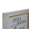 Northlight 7" Blue And White Vintage Bicycle "Life Is A Beautiful Ride" Plaid Accent Wall Decor - 3 of 4