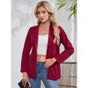 Casual Blazer Jackets for Women Long Sleeve Open Front Button Work Office Suit Jacket with Pockets - 3 of 4