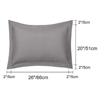 Grey Polyester Standard/Queen Pillowcases with Envelope Closure, Set of 2