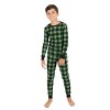 Leveret Matching Family Christmas Pajamas Buffalo Check Black and Green Plaid - 3 of 4