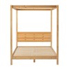 Queen Size Wood Canopy Bed with Headboard for Bedroom - 2 of 4