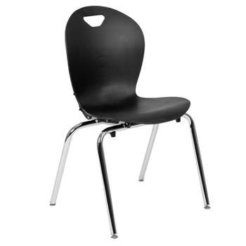 Emma and Oliver Titan Black Student Stack School Chair - 18-inch