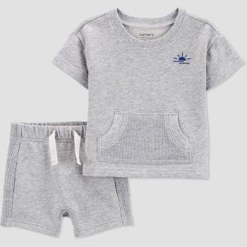 Carter's Just One You®️ Baby Boys' Sun Top & Bottom Set - Gray/Blue