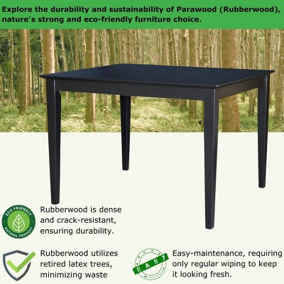 Elegant Solid Wood Shaker-Style Dining Table in Black