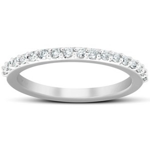 Pompeii3 1/4Ct Diamond Ring Matching Stackable Engagement Band 14k White Gold - 1 of 4