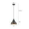 Chloe Lighting IRONCLAD Industrial-Style 1 Light Rubbed Bronze Ceiling Mini Pendant 8" Wide - 3 of 3