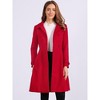 Allegra K Women's Winter Vintage Collared A-Line Double Breasted Long Swing Overcoat - 2 of 4