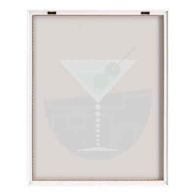 Amber Leaders Martini Print on Canvas with Natural Frame