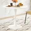 Fontoi Dining Tables, Round Dining Table for 2-4 People with Metal Pedestal Base and Wood Tabletop for Home Office, White, 31.5"*31.5"*28.74" - 3 of 4