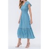 August Sky Women's Short Sleeve Smocked Midi Dress - 3 of 4