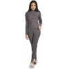 Memoi Women's Luxe Ribbed Long Sleeve Top and Pants Set Black XS - 2 of 4