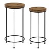 Kate and Laurel Espada Round Metal Nesting Table, 2 Piece, Rustic Brown and Black - 3 of 4