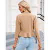 Women's Ruffle Back Hem Jacket 3/4 Sleeve Open Front Cardigan With Split Cuffs - 3 of 4