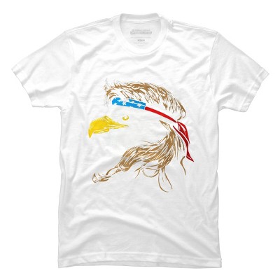 Men's Design By Humans July 4th Eagle Mullet American Flag By corndesign T-Shirt