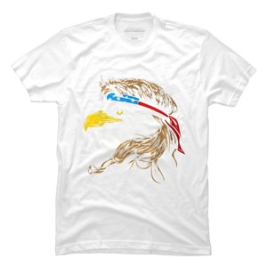 Men's Design By Humans July 4th Eagle Mullet American Flag By corndesign T-Shirt - 1 of 2