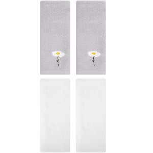 REGALWOVEN 4 Pcs Cotton Soft Absorbent Bathroom Hand Towels for Home Dcor 13" x 30" - 1 of 4