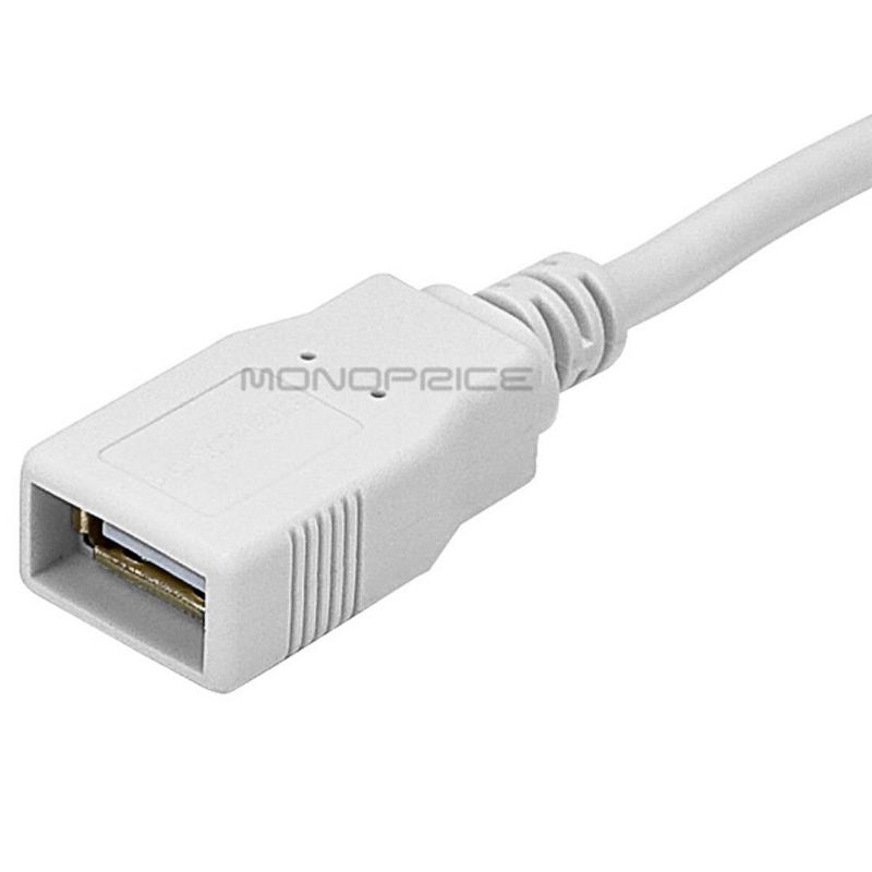 Monoprice USB 2.0 Extension Cable - 15 Feet - White | USB Type-A Male to USB Type-A Female, 3 of 4