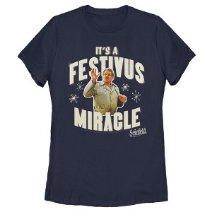 Women's Seinfeld Frank Costanza It's a Festivus Miracle Snow T-Shirt - 1 of 4