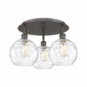 Athens Water Glass - 3 Light Flush Mount In Industrial Style-10.38 Inches Tall and 19.75 Inches Wide - 1 of 1
