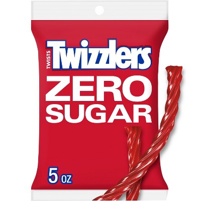 Twizzlers Zero Sugar Twists Strawberry Flavored Licorice Style Candy, Bag 5 oz, Pack of 4