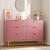 Acekool 6 Drawer Dresser with Gold Metal Legs, Modern Wide Chest for Bedroom or Living Room, 53.5 Inch - 2 of 4