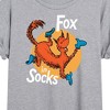 Women's - Dr. Seuss - Fox In Socks Jumping Oversized Graphic T-Shirt - 2 of 4