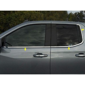 QAA is Compatible with 2019-2020 Chevrolet Silverado 6 Piece Stainless Window Sill Trim Set, Includes Rear Vertical Trim. WS59175 - 1 of 4