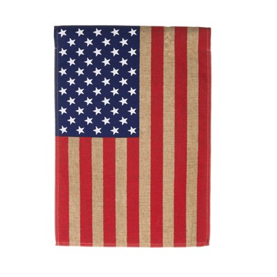 Evergreen Burlap Garden Size American Flag