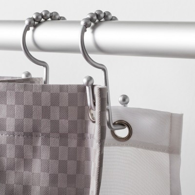 Double Glide Rustproof Aluminum Shower Curtain Hooks - Made By Design&#8482;