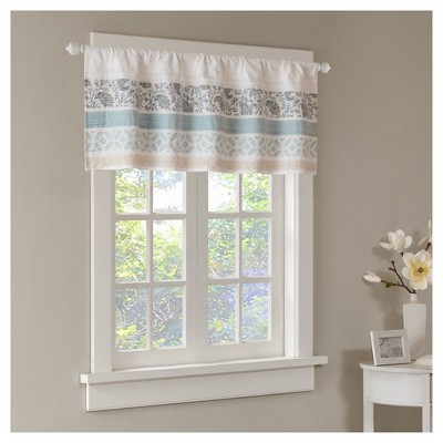 18"x50" Stella Printed and Pieced Valance Blue